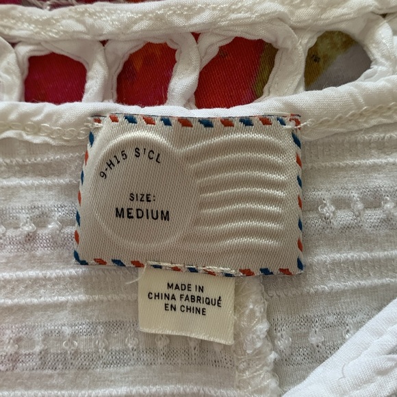 Anthropologie embroidered cream summer shirt - Picture 5 of 6